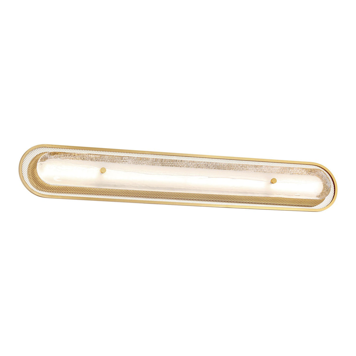 Vance LED Wall Sconce 38", Brass and Textured Glass