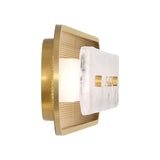 Vance LED Wall Sconce 38", Brass and Textured Glass