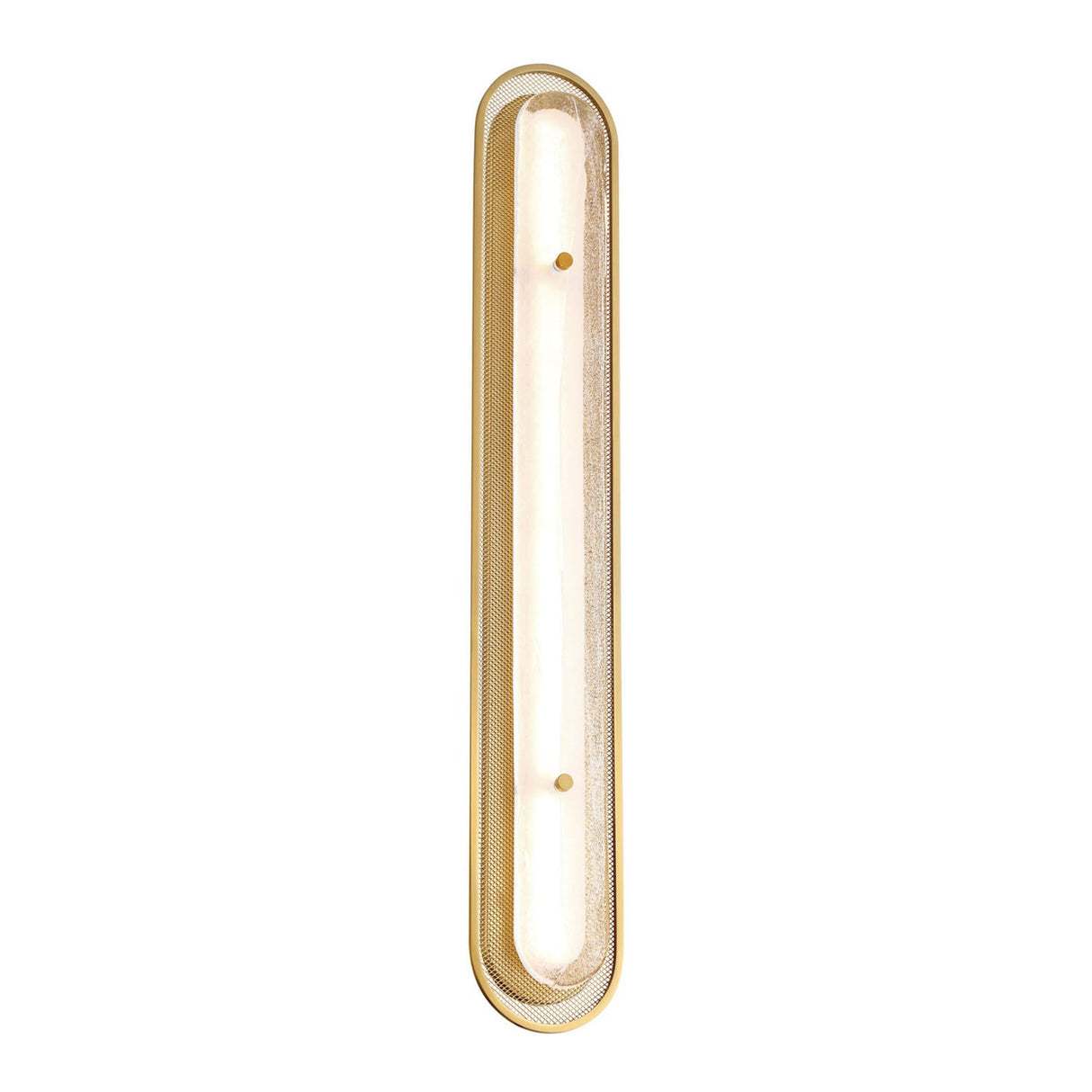 Vance LED Wall Sconce 38", Brass and Textured Glass