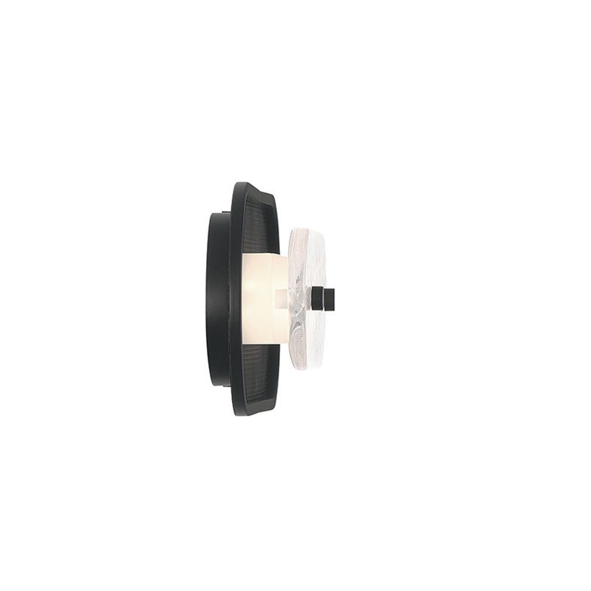 Vance LED Wall Sconce 16", Matte Black and Textured Glass
