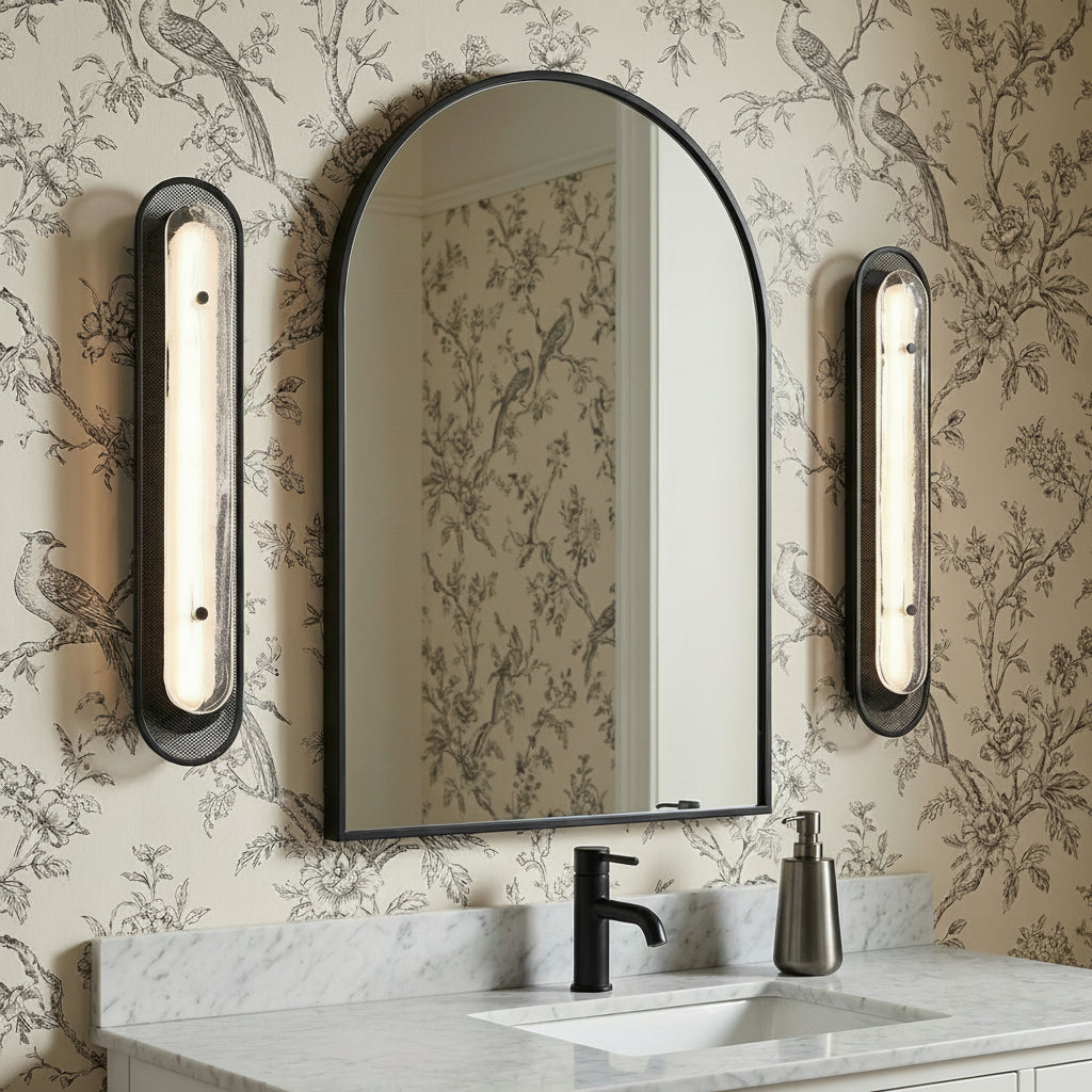 Vance LED Wall Sconce 30" for Transitional home with Cream Wallpaper