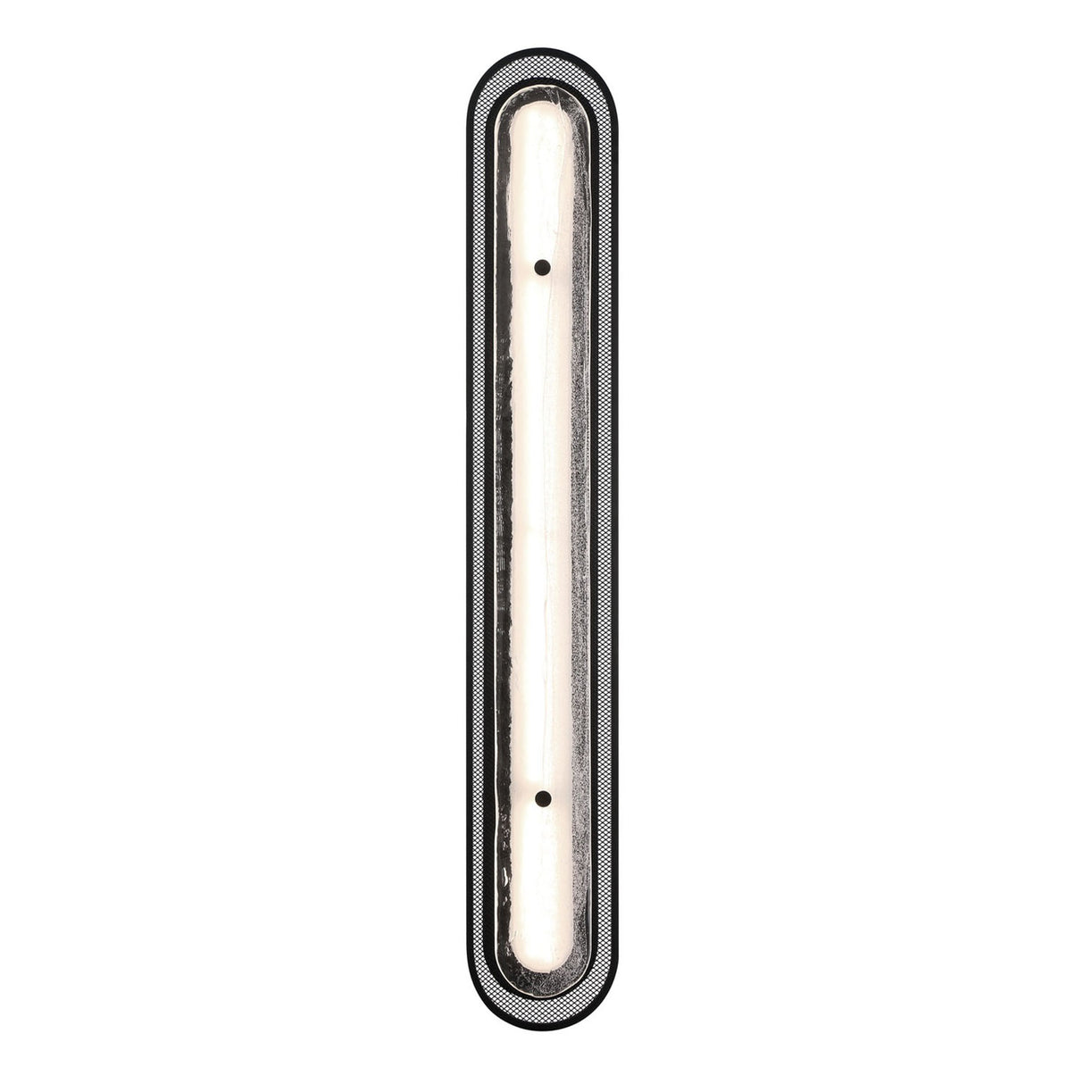Vance LED Wall Sconce 38", Matte Black and Textured Glass