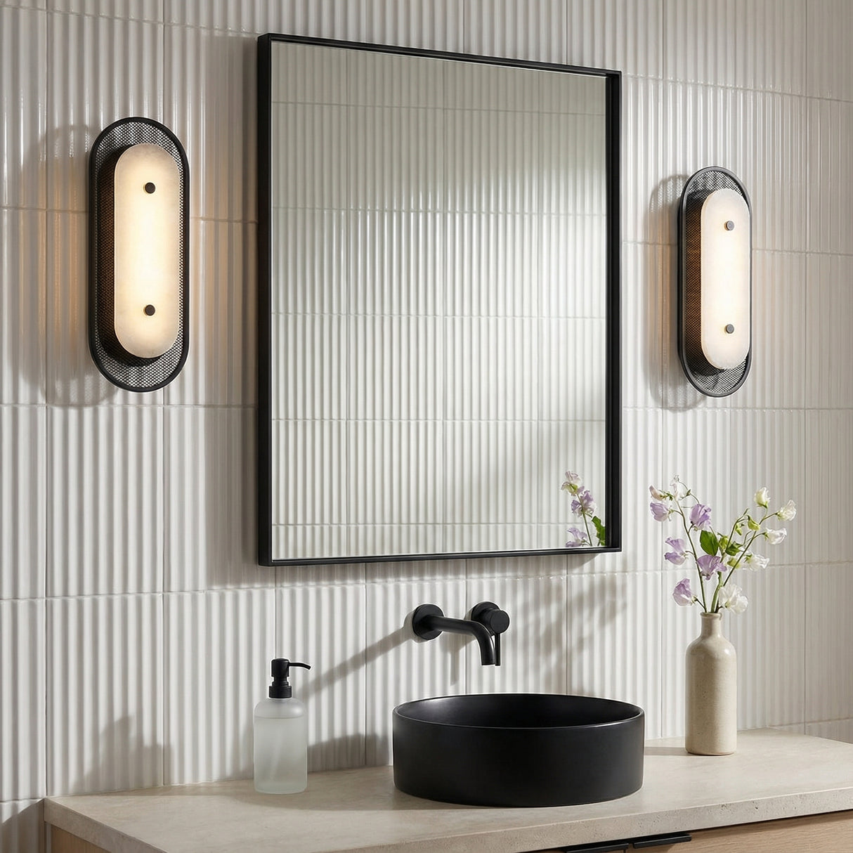 Vance LED Wall Sconce 16" for Modern home with White Tile