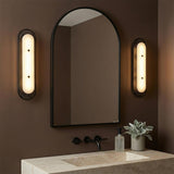 Vance LED Wall Sconce 22" for Modern home with Warm Brown Walls