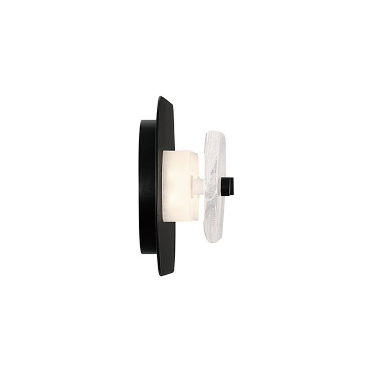 Vance LED Outdoor Wall Light 16", Black and Textured Glass