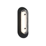 Vance LED Outdoor Wall Light 16", Black and Textured Glass