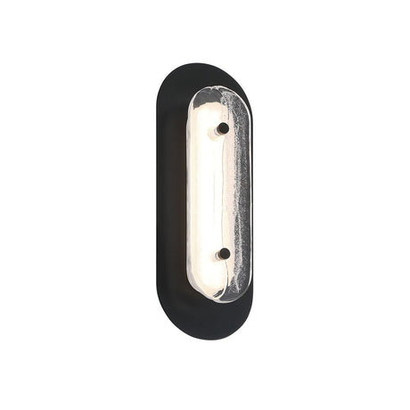 Vance LED Outdoor Wall Light 16", Black and Textured Glass