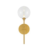 Eaton LED Wall Sconce 19", Brass and Clear Glass
