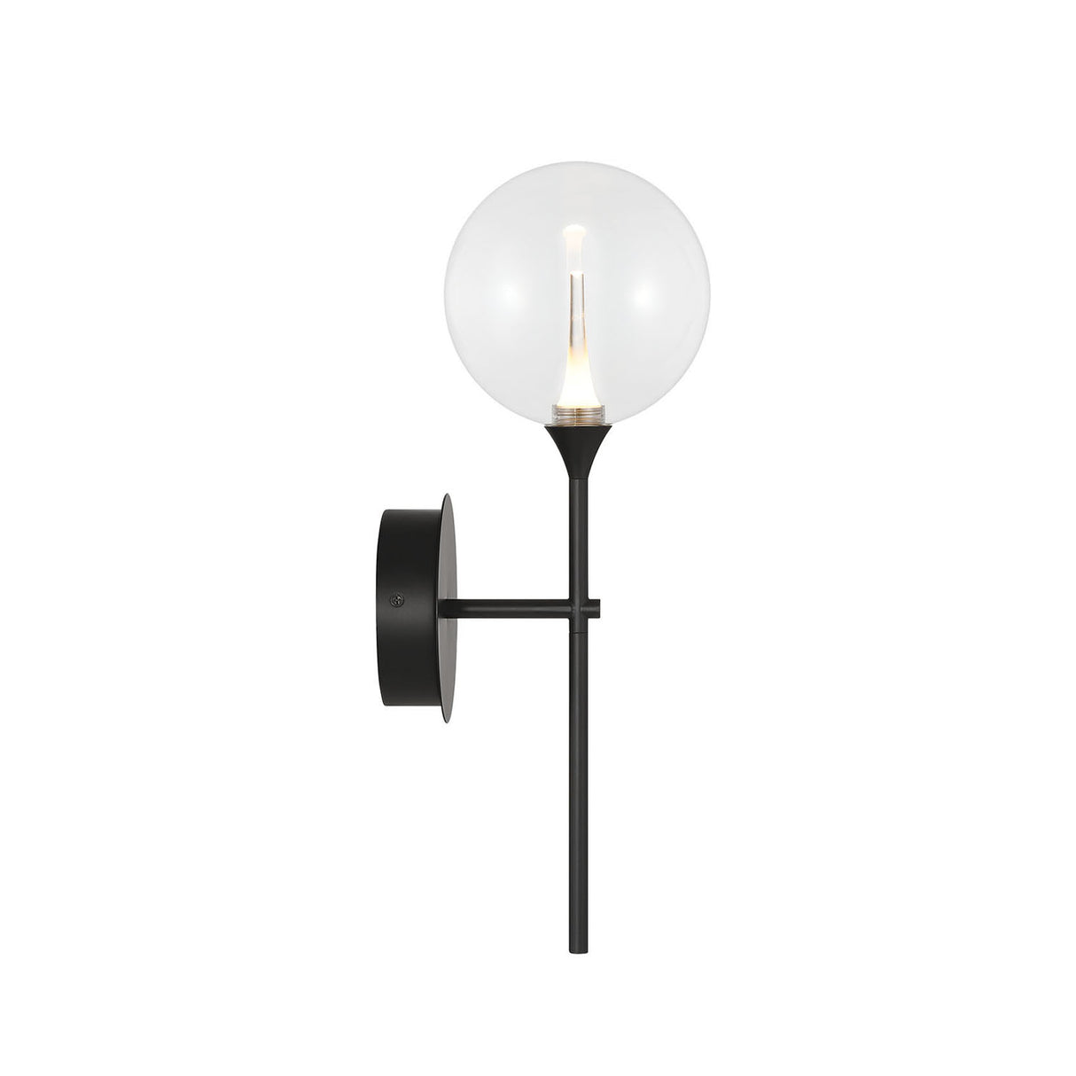 Eaton LED Wall Sconce 19", Matte Black and Clear Glass