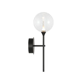 Eaton LED Wall Sconce 19", Matte Black and Clear Glass