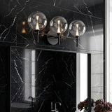 Eaton LED 3 Light Vanity for Modern home with Black Marble Tile