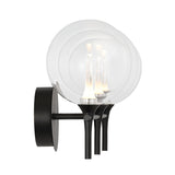 Eaton LED 3 Light Vanity, Matte Black and Clear Glass