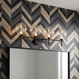 Eaton LED 4 Light Vanity, Matte Black and Clear Glass