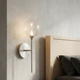 Eaton LED Wall Sconce 19", Satin Nickel and Clear Glass for Modern home with Gray Textured Walls