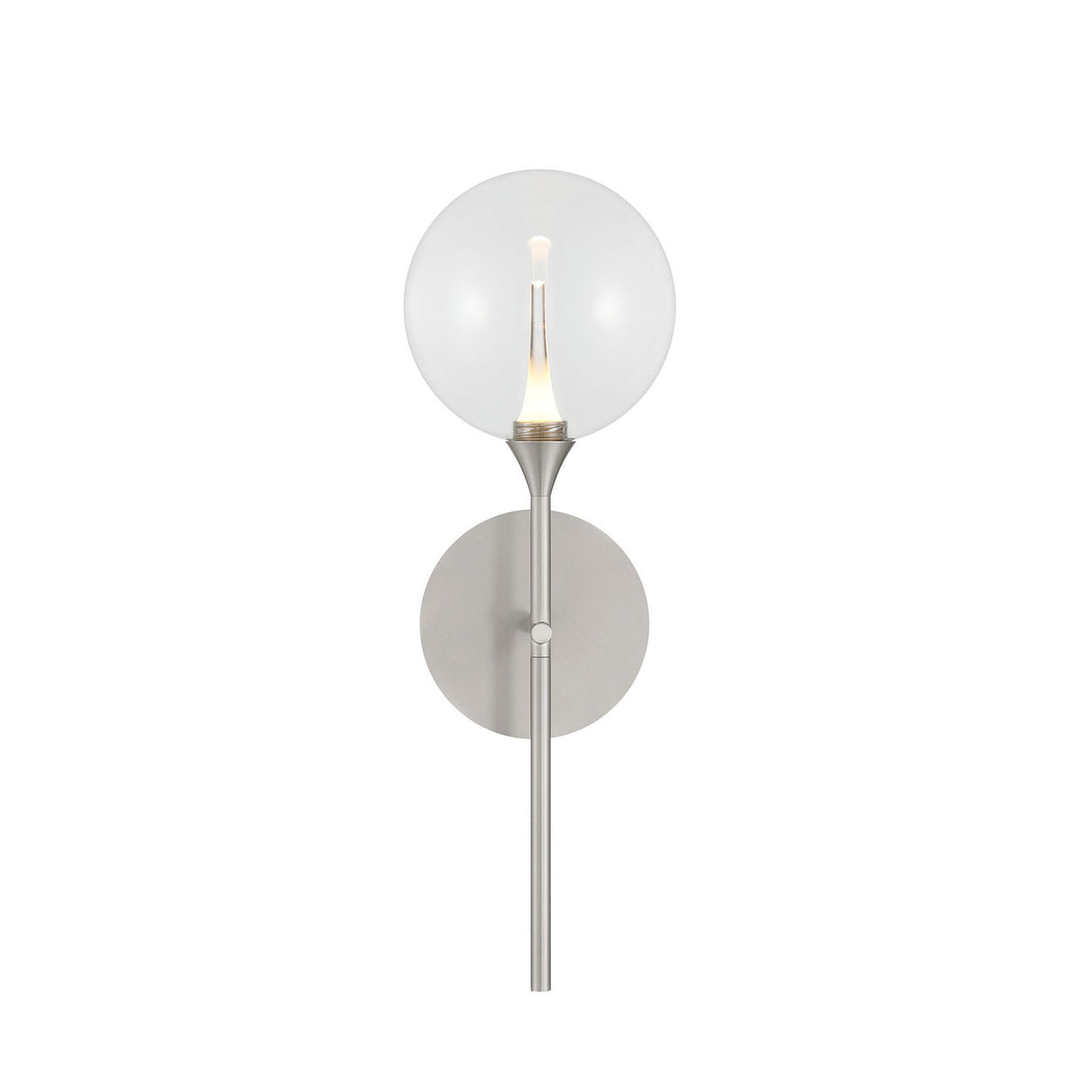 Eaton LED Wall Sconce 19", Satin Nickel and Clear Glass