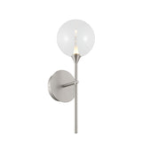 Eaton LED Wall Sconce 19", Satin Nickel and Clear Glass