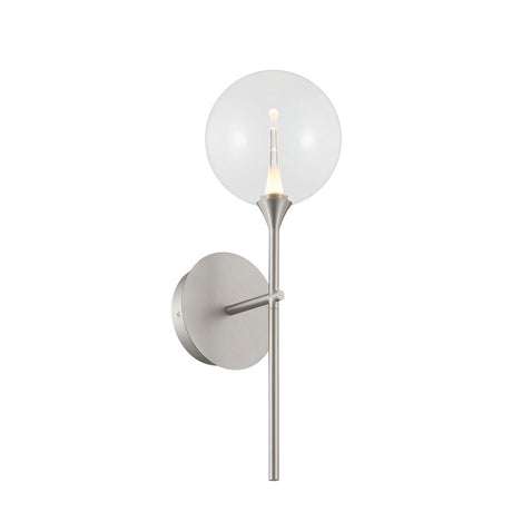 Eaton LED Wall Sconce 19", Satin Nickel and Clear Glass