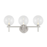 Eaton LED 3 Light Vanity, Satin Nickel and Clear Glass