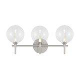 Eaton LED 3 Light Vanity, Satin Nickel and Clear Glass