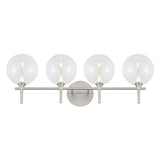 Eaton LED 4 Light Vanity, Satin Nickel and Clear Glass