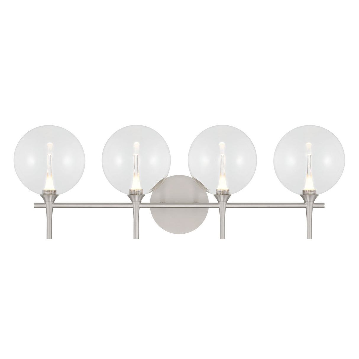 Eaton LED 4 Light Vanity, Satin Nickel and Clear Glass