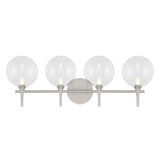 Eaton LED 4 Light Vanity, Satin Nickel and Clear Glass