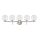 Eaton LED 5 Light Vanity, Satin Nickel and Clear Glass