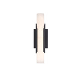 Delya Indoor/Outdoor LED Wall Sconce 16", Urban Bronze and Alabaster