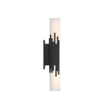Delya Indoor/Outdoor LED Wall Sconce 16", Urban Bronze and Alabaster