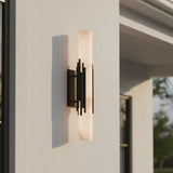 Delya Indoor/Outdoor LED Wall Sconce 28" for Modern home with White Siding