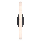 Delya Indoor/Outdoor LED Wall Sconce 28", Urban Bronze and Alabaster