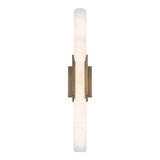 Delya LED Wall Sconce 28", Antique Brass and Alabaster