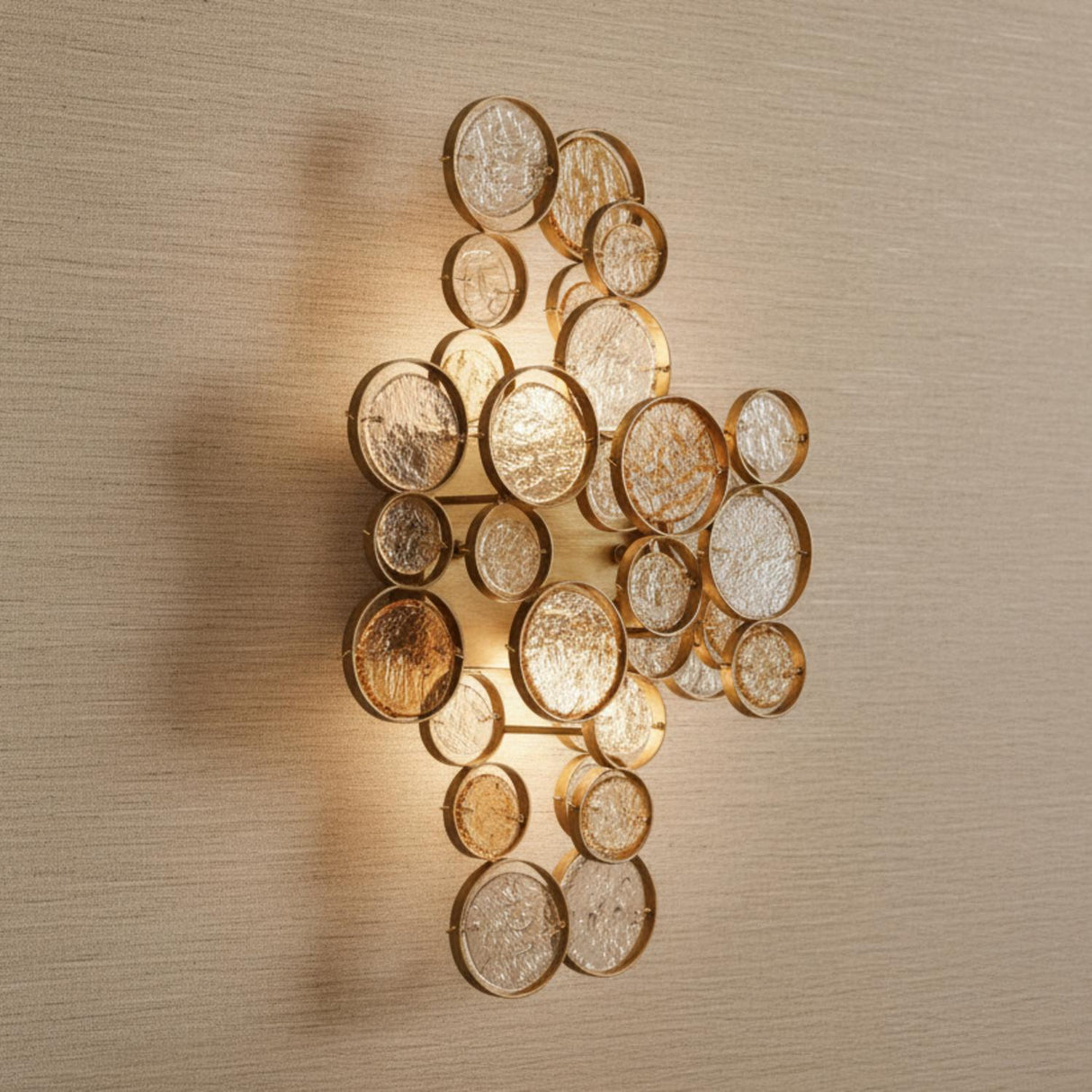 Denali Wall Sconce 18", Antique Gold with Topaz Glass