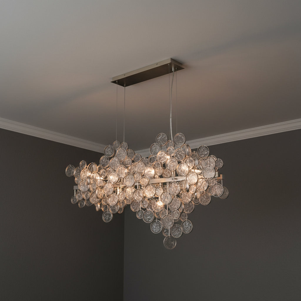 Denali 12 Light Linear Chandelier 40" for Modern home with Gray walls