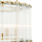 Nori 6 Light Chandelier 24", Brass and Ribbed Glass
