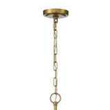 Nori 8 Light Chandelier 22", Brass and Ribbed Glass