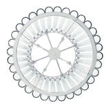 Nori 6 Light Chandelier 24", Polished Nickel and Ribbed Glass