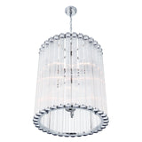 Nori 8 Light Chandelier 22", Polished Nickel and Ribbed Glass