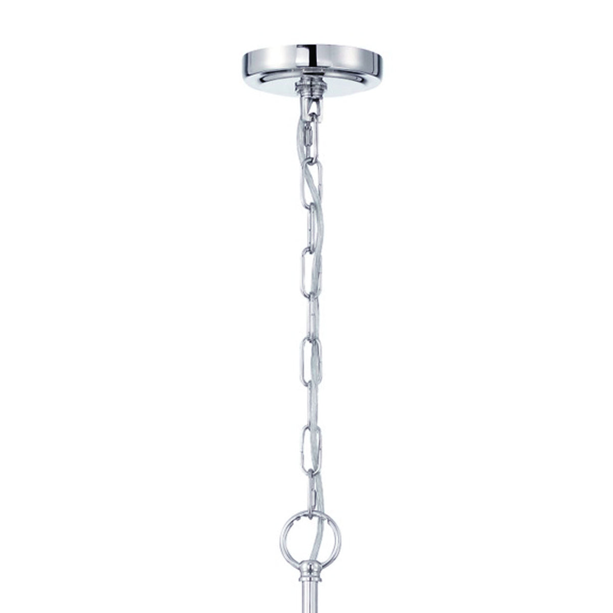 Nori 8 Light Chandelier 22", Polished Nickel and Ribbed Glass