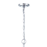 Nori 8 Light Chandelier 22", Polished Nickel and Ribbed Glass