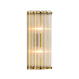 Nori Wall Sconce 14", Brass and Ribbed Glass