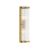 Nori Wall Sconce 14", Brass and Ribbed Glass