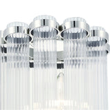 Nori Wall Sconce 14", Polished Nickel and Ribbed Glass