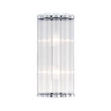 Nori Wall Sconce 14", Polished Nickel and Ribbed Glass