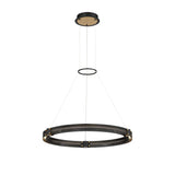 Lune LED Pendant 29", Brass and Black