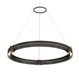 Lune LED Pendant 29", Brass and Black