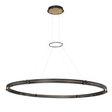 Lune LED Pendant 62", Brass and Black