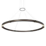 Lune LED Pendant 62", Brass and Black
