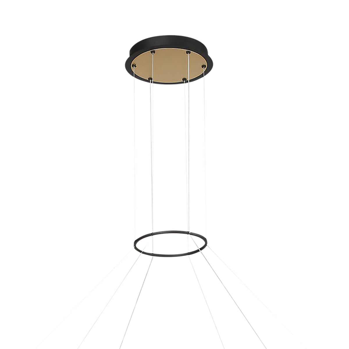 Lune LED Pendant 62", Brass and Black