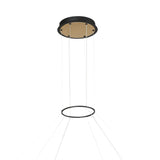 Lune LED Pendant 62", Brass and Black